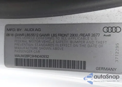 2017 Audi A7 3.0T Premium Plus z USA, uszkodzony, nr VIN WAUW2BFC9HN040932